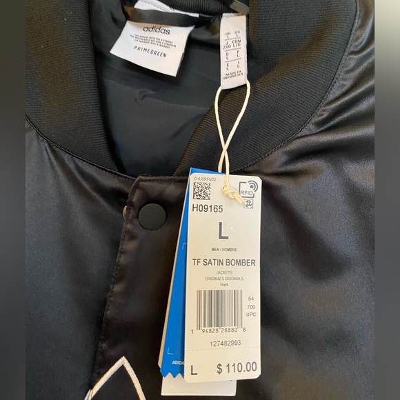 NWT Adidas Originals Men's Adicolor Trefoil Satin H09165 Bomber Jacket - Picture 11 of 14